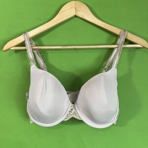 Wacoal Bra Sz‎ 34D 85340 French Garden Contour Lace Beige Underwire Padded